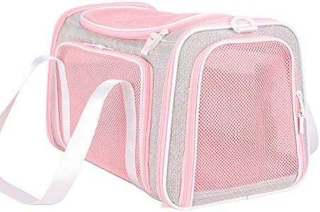 Soft Cute Travel Pet Carrier Bag for Medium Cats, Kitty and Puppy, Fantasy Pink, M