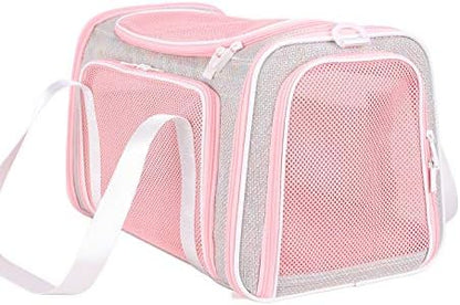 Soft Cute Travel Pet Carrier Bag for Medium Cats, Kitty and Puppy, Fantasy Pink, M