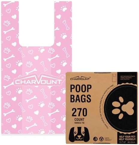 Charmount 270 Counts Unscented Dog Poop Bags Rolls with Handles