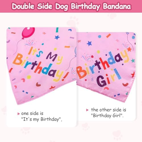 Dog Birthday Decorations,Dog Birthday Hat with Numbers,Dog Bandana