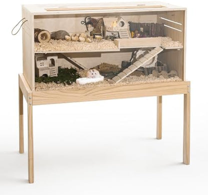 Pine Small Animals Houses&Habitats Chewproof, 40" Pine Guinea Pig Cage Hamster Cage for Small Animals (40" Large, Table Frame)