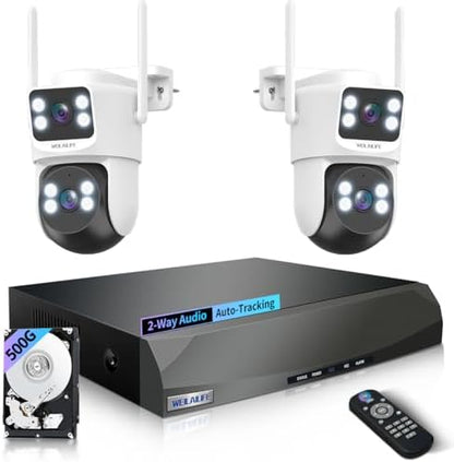 Wireless Security Camera System, PTZ 4MP Outdoor WiFi Security Camera
