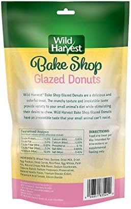 Wild Harvest Food And Unique Edible Treats for Guinea Pigs, Hamsters, Gerbils, and Adult Rabbits, Glazed Donuts, 0.14 pounds, 2.2 Ounce (Pack of 1)
