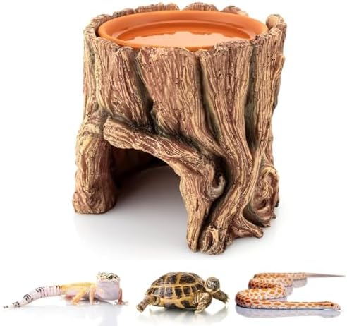 Reptile Hide Cave Resin, 2 in 1 Reptile Hideout Cave and Water Tray