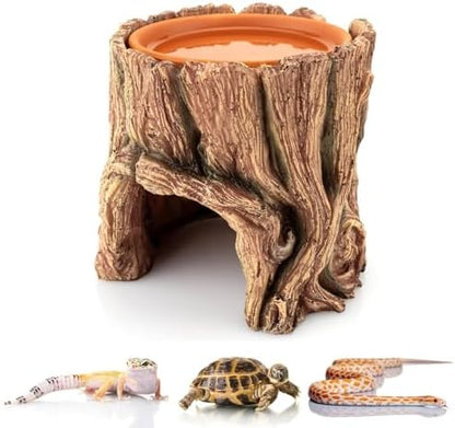 Reptile Hide Cave Resin, 2 in 1 Reptile Hideout Cave and Water Tray