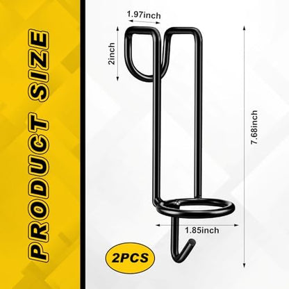 Hicarer 2 Pack Horse Feed Bucket Hooks Metal Water Holder Hanger, Black