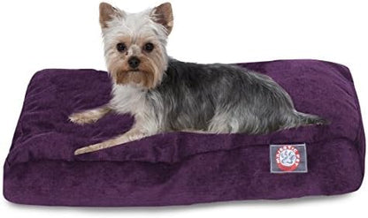Majestic Pet Villa Rectangle Dog Bed Washable – Non Slip Comfy Pet Bed – Crate Bed with Removable Washable Cover – Kennel Bed for Sleeping, Polyester Fiber, X-Large, Aubergine