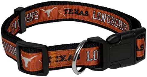 Pets First Collegiate PET Collar New Version Texas Longhorns Dog Collar, Size Medium. Best Sports Team Color for Dogs & Cats. A Shiny & Colorful Dog & Cat Collar Licensed by The NCAA