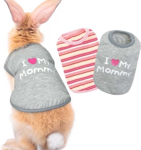 Guinea Pig Clothes (2-Pack), Striped Small Animal Vest T-Shirt