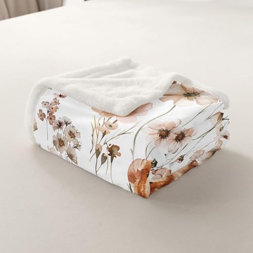 Erosebridal Kids Guinea Pig Blanket Throw 30"x40",Kawaii Mushroom Blankets and Throws for Girls Boys,Pet Animal Print Fleece Blanket Country Style Flower Fuzzy Blanket Room Home Decor