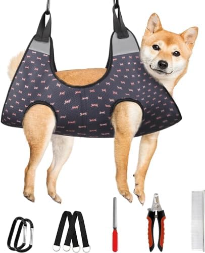 Supet Dog Grooming Hammock for Nail Trimming, Pet Grooming Hanging Harness