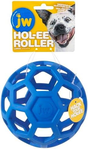 JW Pet HOL-ee Roller, Natural Rubber, Large 5.5in, Colors May Vary