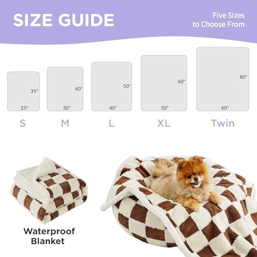 LE SURE Waterproof Dog Blankets for Medium Dogs Cute 3D Jacquard,30x40