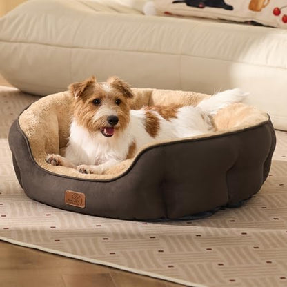 Bedsure Medium Dog Bed Washable,Large Cat Beds for Indoor Cats,28in Brown