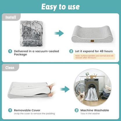 COZY KISS Orthopedic Dog Bed, for Extra Large Dogs up to 140 lbs, 51x36x8in