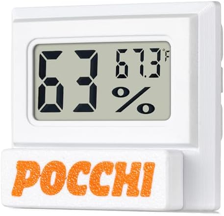 Magnetic Reptile Thermometer and Humidity Gauge - Indoor Temperature and Humidity Monitor - Digital Thermometer Hygrometer for Tank Accessories Bearded Dragon, Snake, Gecko, Lizard - White