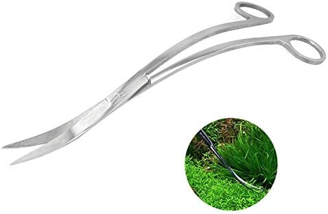 RLECS Aquarium Stainless Steel Water Grass Scissors 9.8" Sand Leveler Aquatic Plant Tongs Scissors Fish Tank Landscaping Tools