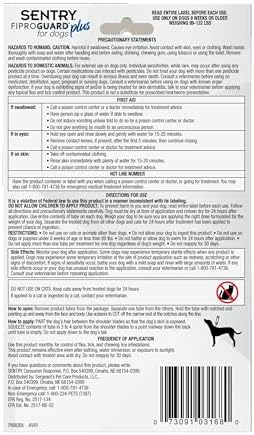 Sentry Fiproguard for Dogs, Flea and Tick Prevention for Dogs (89-132 Pounds), Includes 3 Month Supply of Topical Flea Treatments