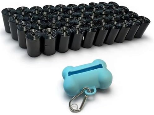 Dog Poop Bags 600 Count,9x13 Inch,20 Micron Thick,Black Unscented,Dispenser