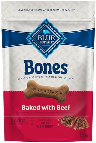 Blue Buffalo Bones Beef Large Dog Biscuits, 16 oz, 4 ct