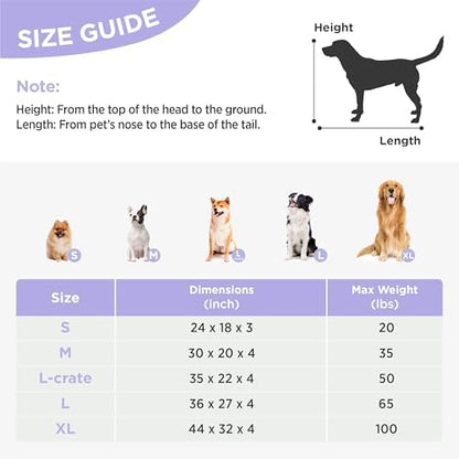 LE SURE Cute Orthopedic Dog Bed for Extra Large Dogs, XL Waterproof Chic Flat Pet Beds with Removable Washable Cover, Fuzzy Thick Egg Crate Foam Pet Mat for Indoor Use (44" x 32", Cream)