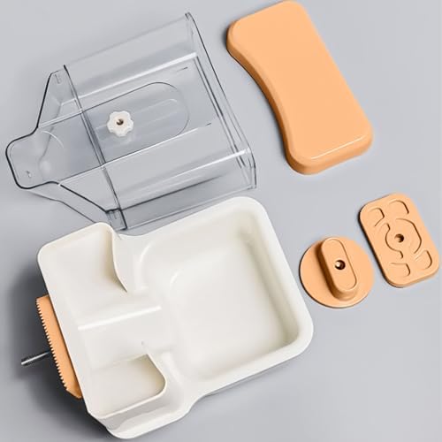 Hanging Automatic Food Dispenser, 27oz Large Capacity Hanging Pet Cage Feeder for Rabbit Bird Chinchilla Hedgehog Guinea Pig Ferret Kitty Puppy (Orange)