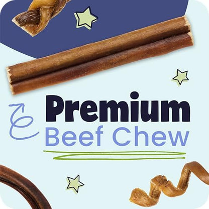 Pawstruck 6" Bully Sticks 100% Natural Beef Dog Chew, Long Lasting, 5 Pack