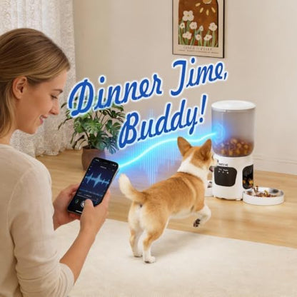 Automatic Cat Feeder for 2 Cats Dual Camera Smart Pet Food Dispenser