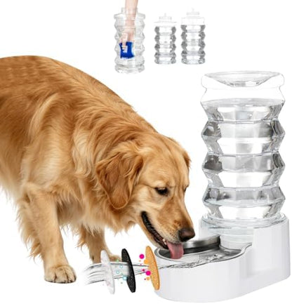 RIZZARI 8L Gravity Dog Water Dispenser: Stainless Steel Bowl Anti-Splash
