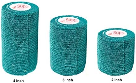 2 Pack Premium Vet Wrap - Self Adhesive Bandage Wrap & Athletic Tape - 4" x 5 Yards Elastic & Self-Sticking Cohesive Bandage for Pets, Sports, Wrists & Ankles - Hunter Green by Prairie Horse Supply