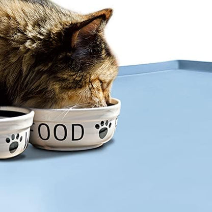Silicone Dog Food Mat Waterproof Pet Feeding Tray for Small Medium Dogs