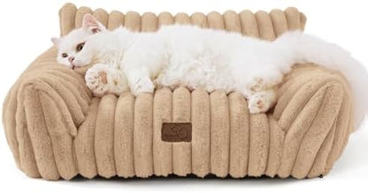 Bedsure ComfyFleece™ Shown on TV Fluffy Cat Couch for Pets,24in Sandy Beige