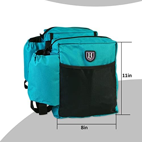 Harrison Howard Equestrian Western Saddle Bag Nylon Water Bottle/Gear Carrier Convenient Saddle Bag Dark Teal