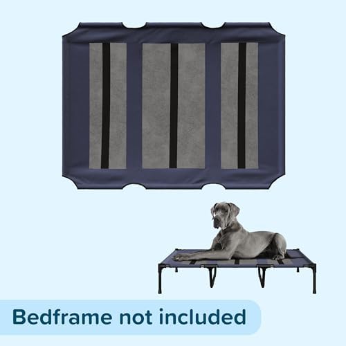 PETMAKER Elevated Dog Bed Cover - 48x36-Inch Replacement Pet Bed Cover with Mesh Panel - for Indoor/Outdoor Use - Dog Cot Not Included (Blue)