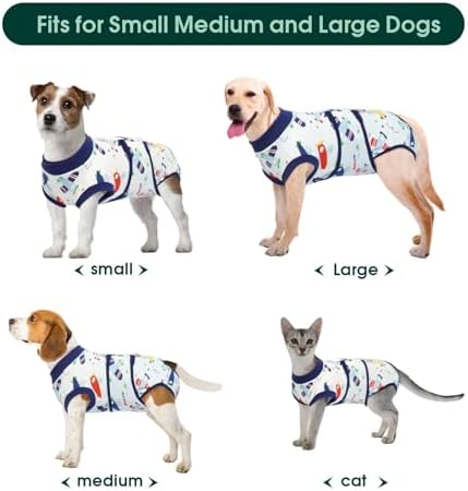 Kuoser Recovery Suit for Dogs Cats, Soft Dog Surgery Suit Female Male Spay