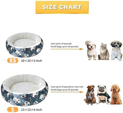 Circular Calming Dog & Cat Bed Anti-Anxiety Washable with Anti Slip Backing Donut Cuddler with Cute Jacquard Patterns for Cat and Small Puppy (Small-23in, Peking Opera)