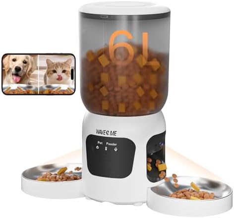 Automatic Cat Feeder for 2 Cats Dual Camera Smart Pet Food Dispenser