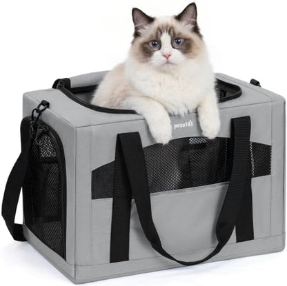 Pecute Cat Carrier Stable, Pet Carrier with Privacy Partition,Gray