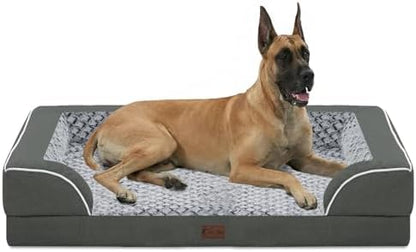 Orthopedic Dog Bed for Extra Large Dogs, 53x42in, Dark Grey