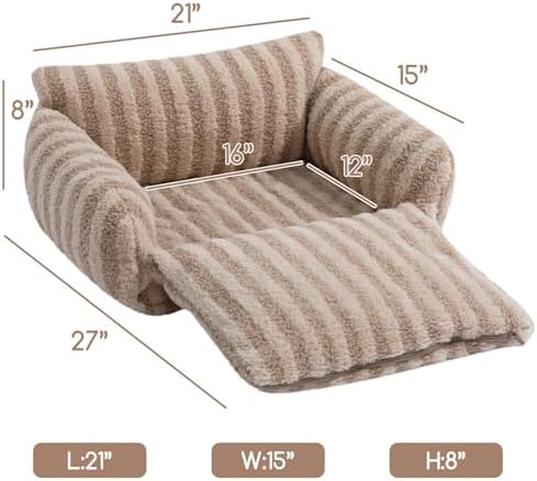 Hollypet Cat Bed Small Dog Orthopedic Couch Beds for Pets up to 13 lbs