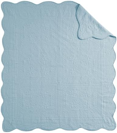 Madison Park Luxe Damask Stitching Throw Blanket, 60"x72"