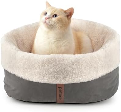 Cat Bed with Pet Pad, 17.7"×13.7", Gray