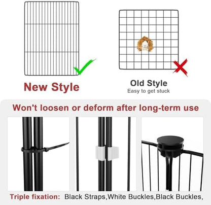 Tresbro Guinea Pig Cage with Waterproof PVC Bottom Liner & One-Hand Release Hook, Triple Fixing C&C Cage for Guinea Pigs, Bunny, Rabbit, Hedgehog, Small Animal Indoor Playpen 48''L x 24''W x 16''H