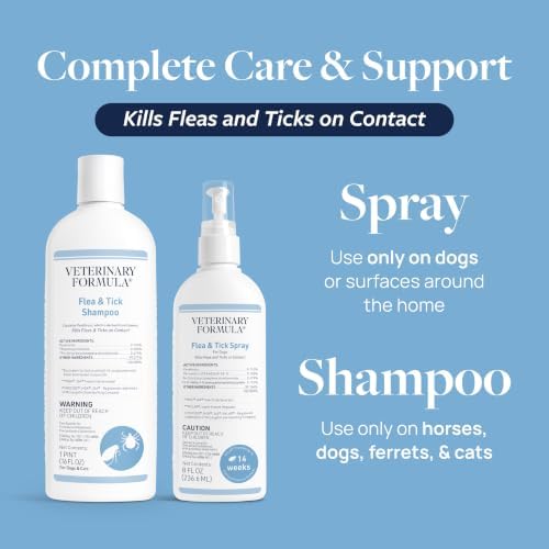 Veterinary Formula Flea & Tick Bundle, 16 oz Shampoo + 8 oz Spray for Dogs