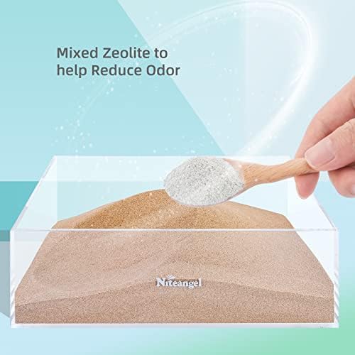 Niteangel Hamster Desert Bath Sand | No-Dust Bath or Potty Litter for Hamsters, Chinchillas, Gerbils, Mice, Degus and Other Small Pets (Desert Sand & Zeolite Particles, 2.5LB/40oz)