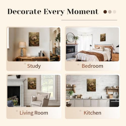 Hedgehog Canvas Wall Art 12x16 Inch, Framed Wall Art for Living Room
