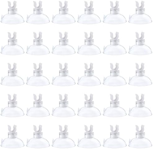 Pawfly Aquarium Suction Cup Clips for Standard 3/16" ID Airline Tubing Clear Air Hose Holder Clamp Accessories for Fish Tank Aeration Setup, 30pc