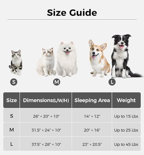 Made4Pets Cat and Dog Indoor Couch Bed, Soft Faux Fur Checkered Pet Sofa, Cozy Fluffy Pet Sofa with Supportive Foam, Removable Washable Cover with Non-Slip Base, Grey, Medium