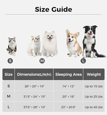 Made4Pets Cat and Dog Indoor Couch Bed, Soft Faux Fur Checkered Pet Sofa, Cozy Fluffy Pet Sofa with Supportive Foam, Removable Washable Cover with Non-Slip Base, Grey, Medium