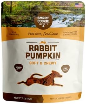 Smart Cookie Healthy Soft Dog Treats - Rabbit & Pumpkin - Grain Free Limited Ingredient Training Treats for Dogs with Sensitive Stomach & Allergies, Natural Novel Protein, Made in the USA (5oz.)